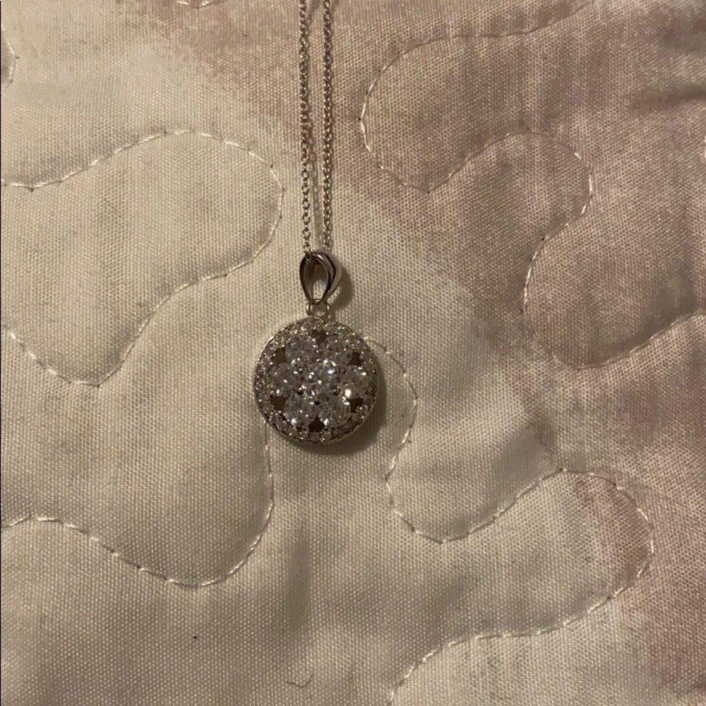 Crystal sterling silver necklace